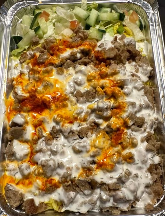 Lamb over rice.
