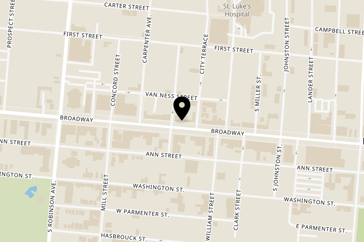 Map showing the location of 845 Halal Newburgh on 216 Broadway in Newburgh